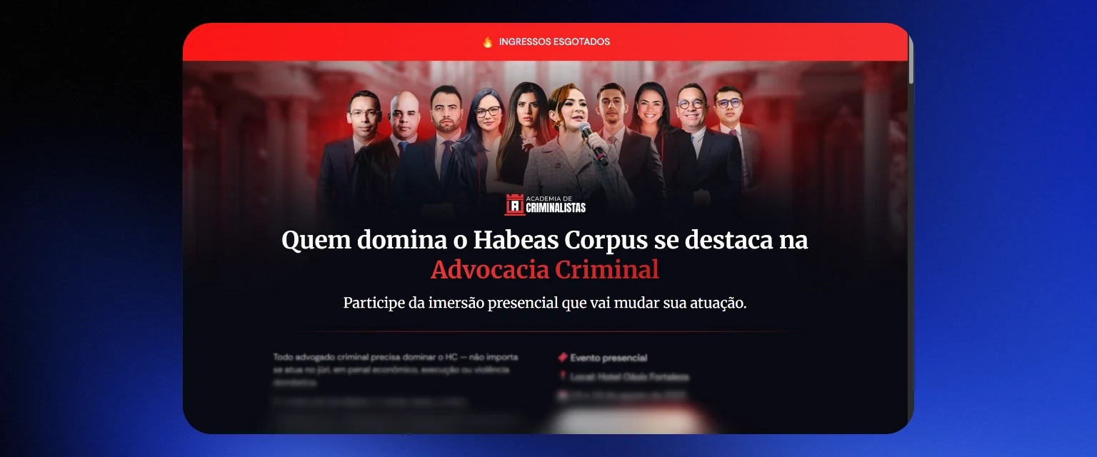 Landing page da Adecrim para imersão em Habeas Corpus